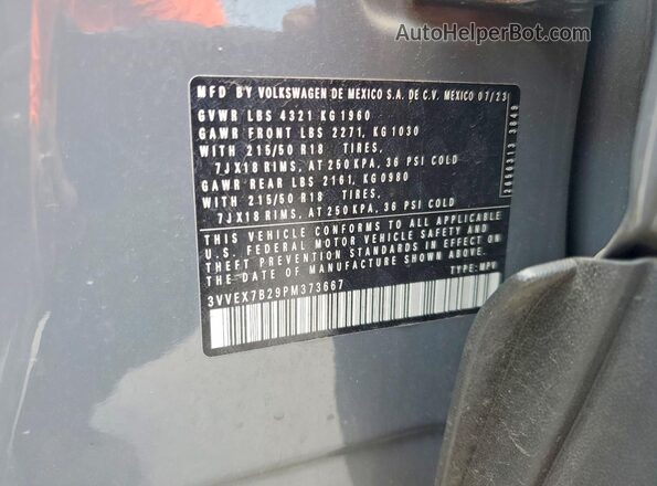 3VVEX7B29PM373667 2023 VOLKSWAGEN TAOS Серый Вид подкапотного пространства