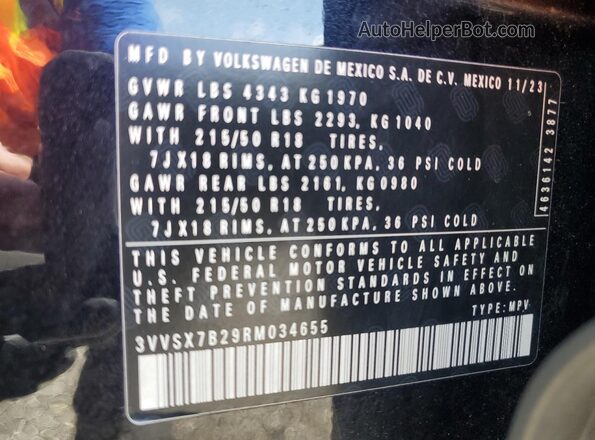3VVSX7B29RM034655 2024 VOLKSWAGEN TAOS Black Вид підкапотного простору