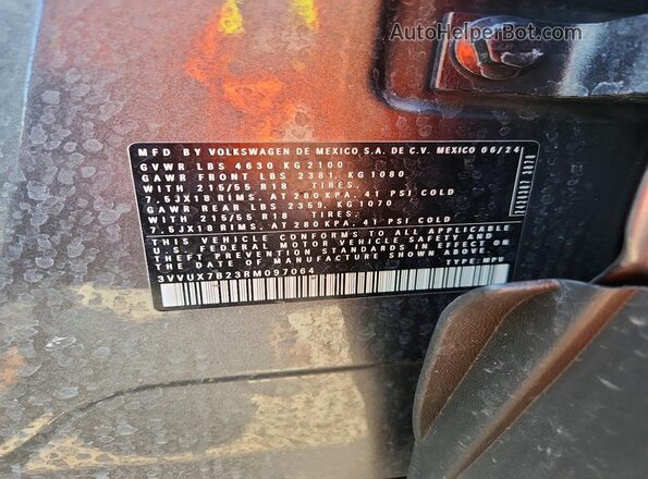 3VVUX7B23RM097064 2024 VOLKSWAGEN TAOS Charcoal Панорамний вид салону 360°