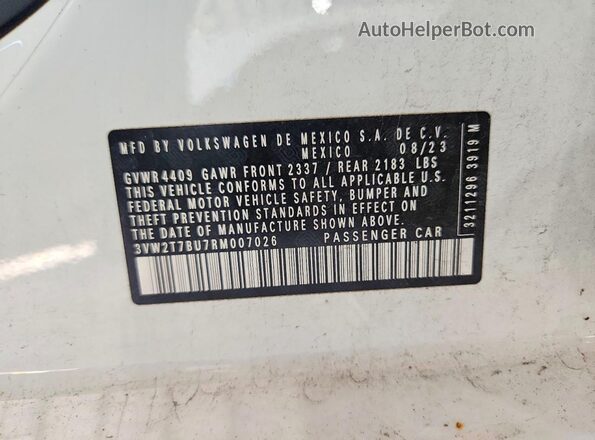 3VW2T7BU7RM007026 2024 VOLKSWAGEN JETTA Белый Вид подкапотного пространства