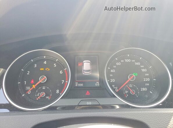 3VW447AU3JM271663 2018 VOLKSWAGEN GTI Gray Instrument cluster view