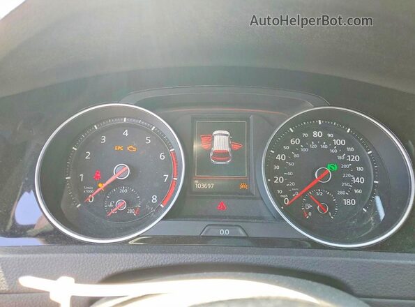3VW447AU7JM296906 2018 VOLKSWAGEN GTI Black Instrument cluster view