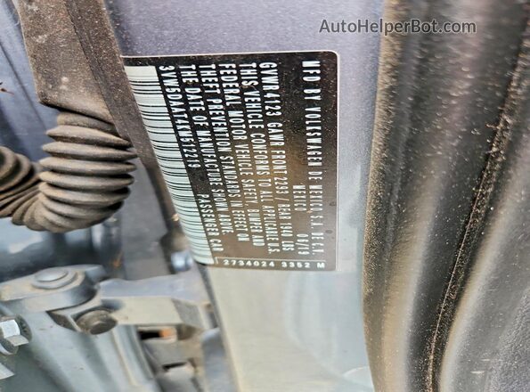 3VW5DAAT4KM512219 2019 VOLKSWAGEN BEETLE Blue Շարժիչի բաժամունքի տեսք