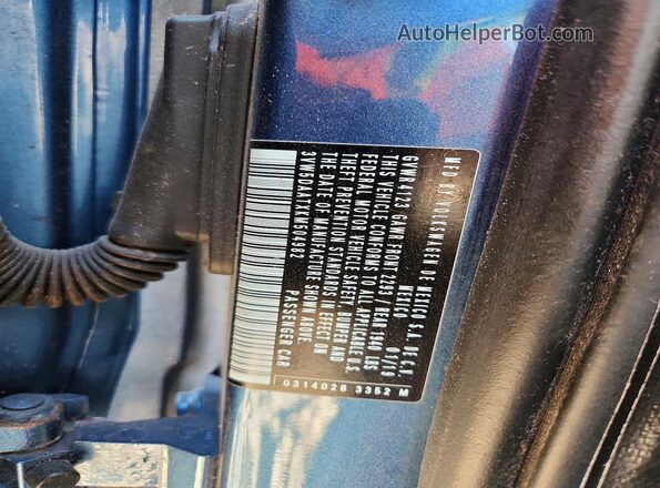 3VW5DAATXKM504982 2019 VOLKSWAGEN BEETLE Blue Engine compartment view