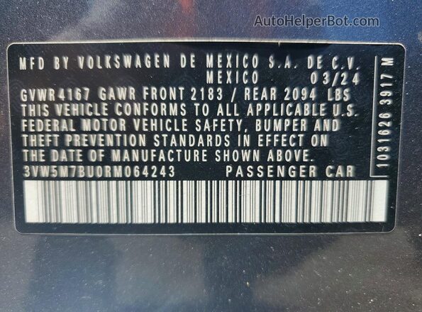 3VW5M7BU0RM064243 2024 VOLKSWAGEN JETTA Gray Widok komory silnika