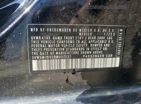 3VW5M7BU2RM032037 2024 VOLKSWAGEN JETTA Black Vista del compartimento del motor