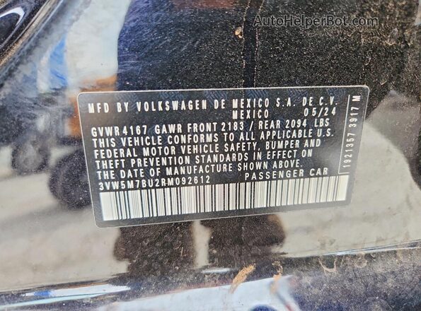 3VW5M7BU2RM092612 2024 VOLKSWAGEN JETTA Черный Вид подкапотного пространства