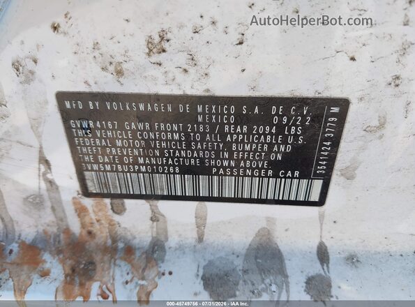 3VW5M7BU3PM010268 2023 VOLKSWAGEN JETTA White Engine compartment view
