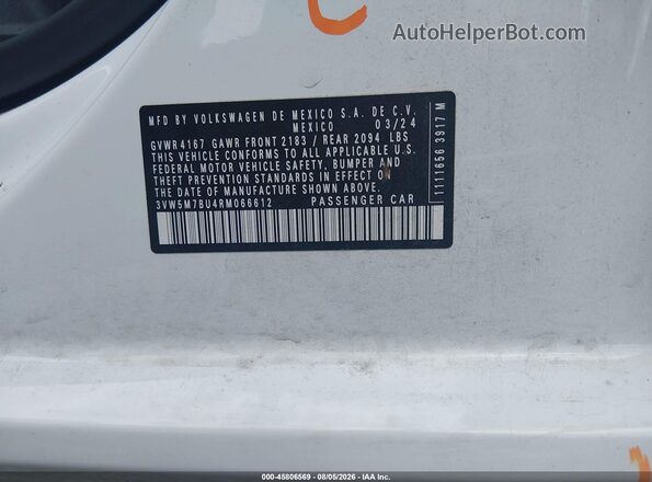 3VW5M7BU4RM066612 2024 VOLKSWAGEN JETTA White Vista del compartimento del motor