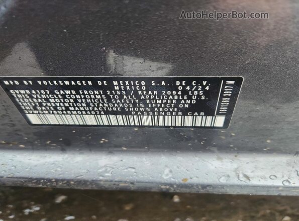 3VW5M7BU4RM084074 2024 VOLKSWAGEN JETTA Gray VIN sticker view