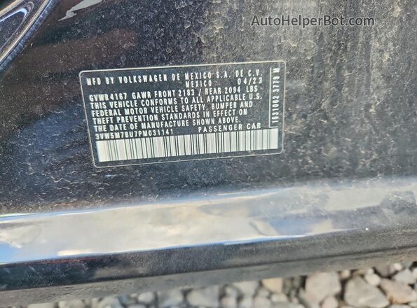 3VW5M7BU7PM031141 2023 VOLKSWAGEN JETTA Black VIN կոդի պիտակի տեսք