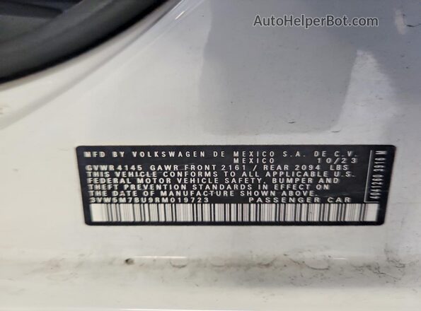 3VW5M7BU9RM019723 2024 VOLKSWAGEN JETTA White Widok naklejki z numerem VIN