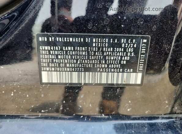 3VW5M7BUXRM047773 2024 VOLKSWAGEN JETTA Black Vista del compartimento del motor