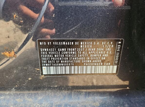 3VW6T7AU8MM005975 2021 VOLKSWAGEN GTI Серый Вид подкапотного пространства