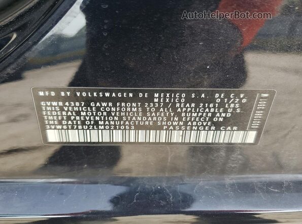 3VW6T7BU2LM021053 2020 VOLKSWAGEN JETTA Black Вид наклейки з VIN-кодом
