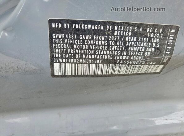 3VW6T7BU2MM091508 2021 VOLKSWAGEN JETTA Gray Engine compartment view