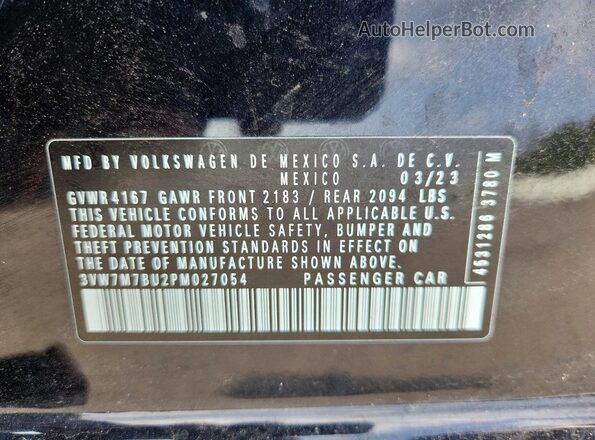 3VW7M7BU2PM027054 2023 VOLKSWAGEN JETTA Black Вид підкапотного простору