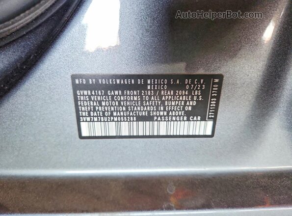 3VW7M7BU2PM055288 2023 VOLKSWAGEN JETTA Gray Engine compartment view