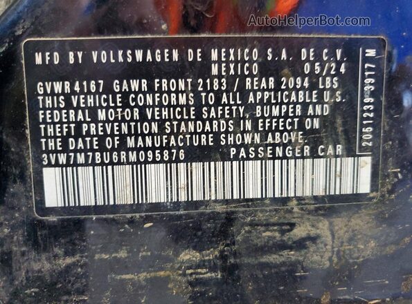 3VW7M7BU6RM095876 2024 VOLKSWAGEN JETTA Black Widok komory silnika
