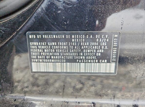 3VW7M7BU6RM098230 2024 VOLKSWAGEN JETTA Black ძრავის განყოფილების ხედი