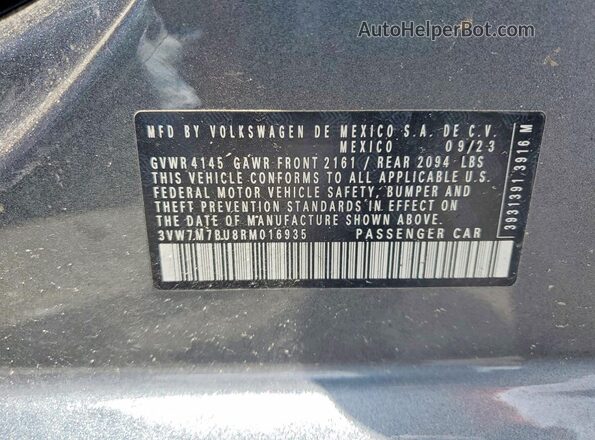 3VW7M7BU8RM016935 2024 VOLKSWAGEN JETTA Gray Engine compartment view