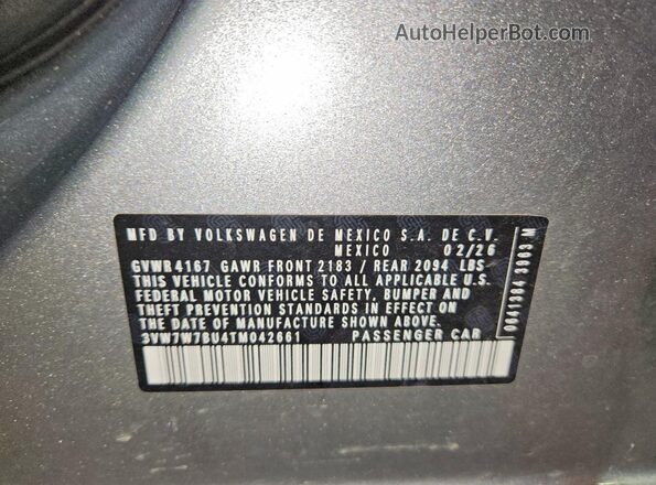 3VW7W7BU4TM042661 2026 VOLKSWAGEN JETTA Серебряный Вид подкапотного пространства