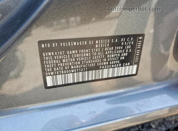 3VW7X7BU0SM071277 2025 VOLKSWAGEN JETTA Серый Вид подкапотного пространства