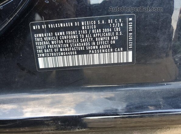 3VW7X7BU2SM044808 2025 VOLKSWAGEN JETTA Black Engine compartment view