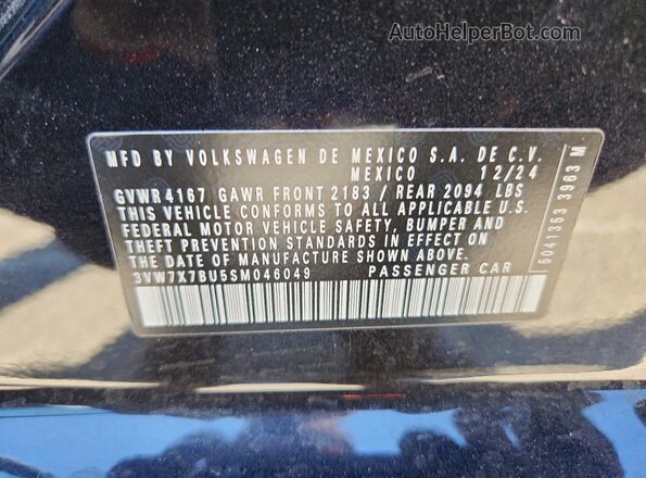 3VW7X7BU5SM046049 2025 VOLKSWAGEN JETTA Черный Вид подкапотного пространства