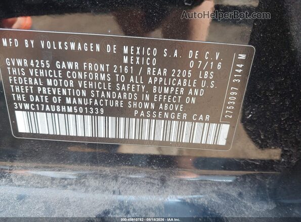 3VWC17AU8HM501339 2017 VOLKSWAGEN GOLF Black Widok komory silnika