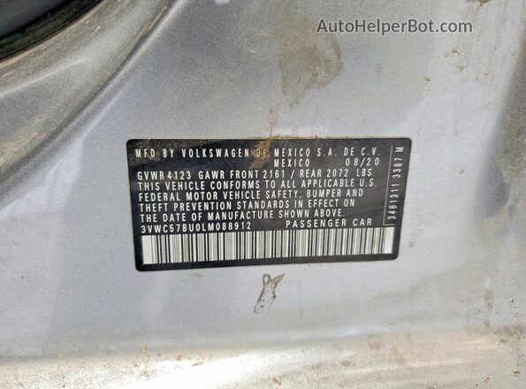 3VWC57BU0LM088912 2020 VOLKSWAGEN JETTA Silver Engine compartment view