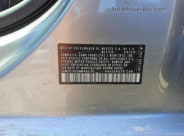 3VWC57BU0MM000166 2021 VOLKSWAGEN JETTA Серый Вид подкапотного пространства