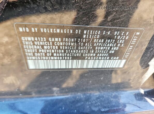 3VWC57BU2MM007992 2021 VOLKSWAGEN JETTA Black Engine compartment view