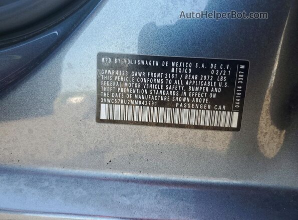 3VWC57BU2MM042791 2021 VOLKSWAGEN JETTA Gray Engine compartment view
