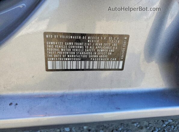 3VWC57BU3MM030584 2021 VOLKSWAGEN JETTA Silver Widok komory silnika