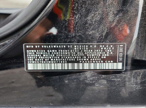 3VWC57BU3MM071684 2021 VOLKSWAGEN JETTA Black Engine compartment view