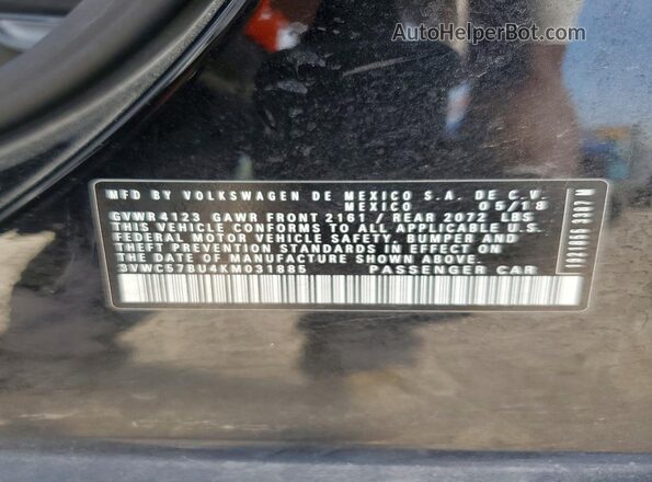 3VWC57BU4KM031885 2019 VOLKSWAGEN JETTA Black Вид підкапотного простору