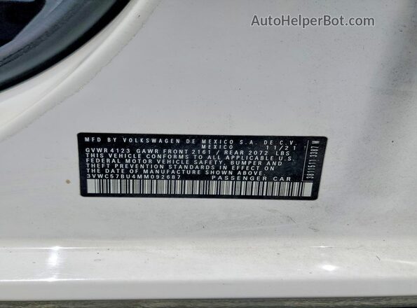 3VWC57BU4MM092687 2021 VOLKSWAGEN JETTA White Widok komory silnika