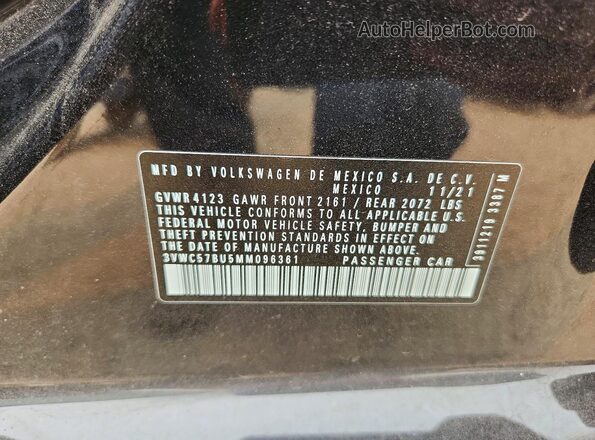 3VWC57BU5MM096361 2021 VOLKSWAGEN JETTA Black Engine compartment view