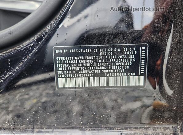 3VWC57BU6KM269432 2019 VOLKSWAGEN JETTA Черный Вид подкапотного пространства