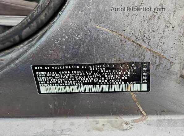 3VWC57BU9KM057852 2019 VOLKSWAGEN JETTA Gray Vista del compartimento del motor