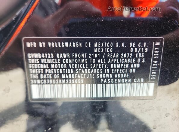 3VWCB7BU2KM239059 2019 VOLKSWAGEN JETTA Black Вид наклейки з VIN-кодом