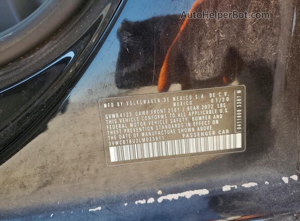 3VWCB7BU2LM023911 2020 VOLKSWAGEN JETTA Black Vista del compartimento del motor