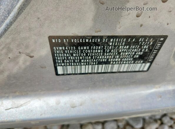 3VWCB7BUXLM017967 2020 VOLKSWAGEN JETTA Silver Widok komory silnika