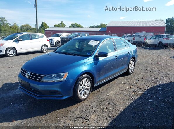 3VWD67AJ3GM373392 2016 VOLKSWAGEN JETTA Синий Передняя левая четверть