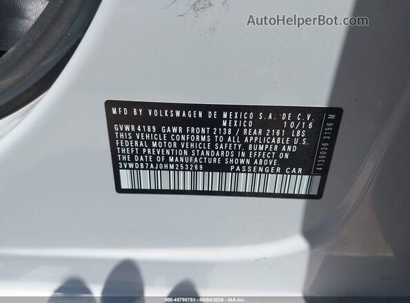 3VWDB7AJ0HM253269 2017 VOLKSWAGEN JETTA Gray Вид підкапотного простору
