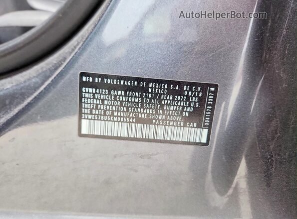 3VWE57BU5KM085544 2019 VOLKSWAGEN JETTA Серый Вид подкапотного пространства