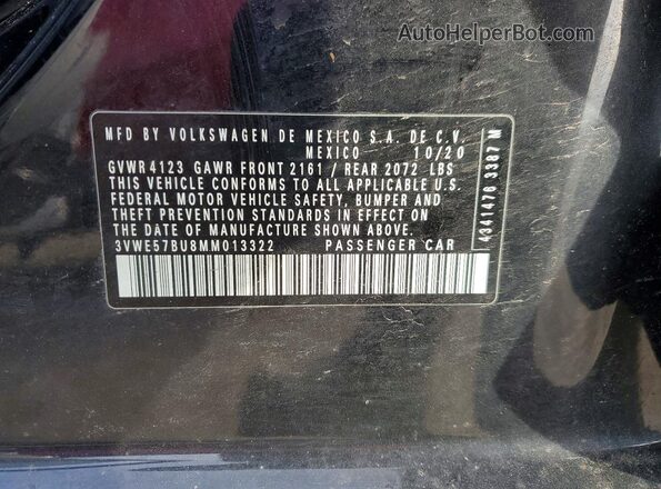 3VWE57BU8MM013322 2021 VOLKSWAGEN JETTA Black Widok komory silnika