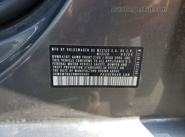 3VWEM7BU2RM059965 2024 VOLKSWAGEN JETTA Gray Widok komory silnika
