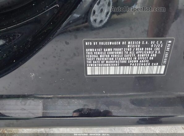 3VWEM7BU5NM026467 2022 VOLKSWAGEN JETTA Черный Вид подкапотного пространства